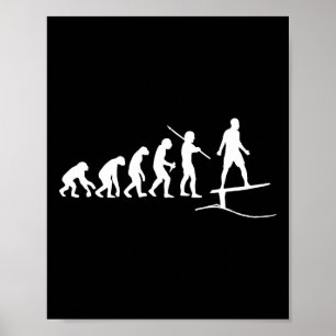 Affiche Planches de surf drôles de Foils Evolution de surf