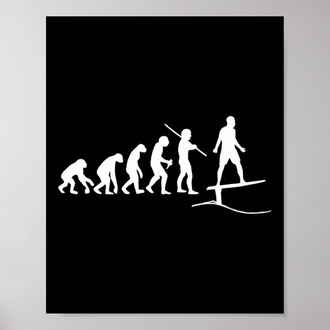 Affiche Planches de surf drôles de Foils Evolution de surf (Devant)