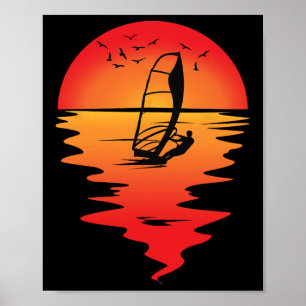 Affiche Planchiste Vintage Neck Sunrise Sunset Romantique 