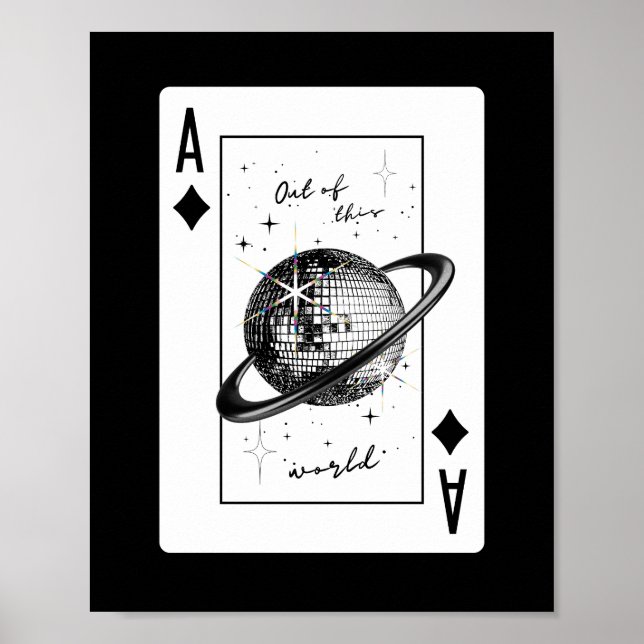 Affiche Planet Disco Poster, Trendy Disco Ball Wall Art (Devant)