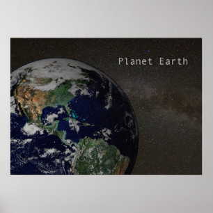 Affiche Planet Earth in Milky Way