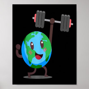 Affiche Planet Lifting Jour des terres Planet Workout Envi