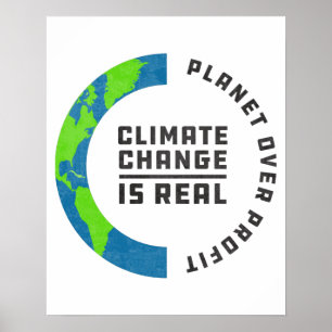 Affiche Planet Over Profit Global Warming Climate Change