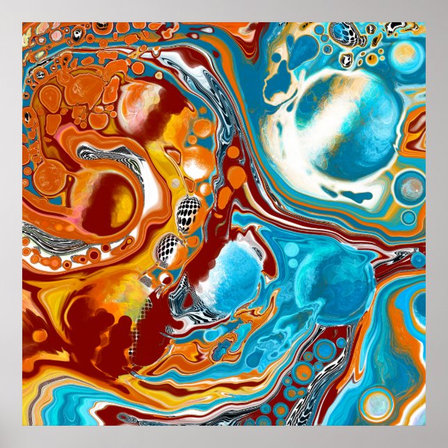 Affiche Planetary Bliss Fluid Digital Art (Devant)