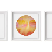 Planète | Aquarelle Peinture rose orange jaune