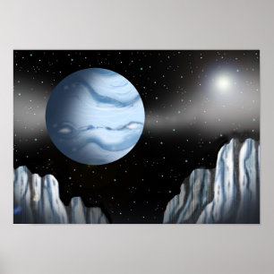 Affiche Planète bleue au-dessus d'un mur de glace.