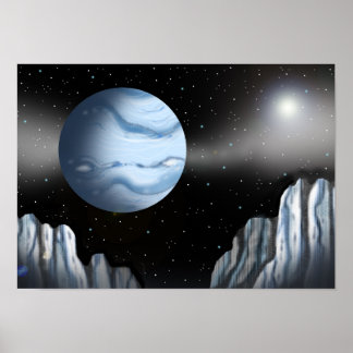 Affiche Planète bleue au-dessus d'un mur de glace.