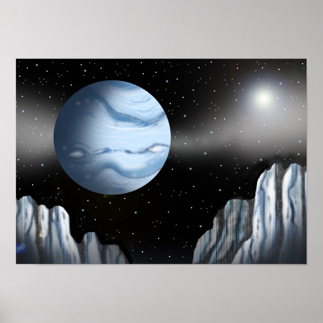 Affiche Planète bleue au-dessus d'un mur de glace. (Devant)