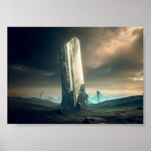 Affiche Planète cristalline dans l'espace