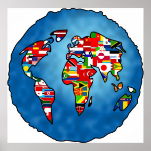 Affiche Planète de drapeau