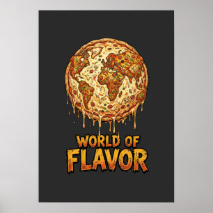 Affiche Planète de surcharge de pizza