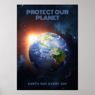 Affiche Planète de texte personnalisé Terre