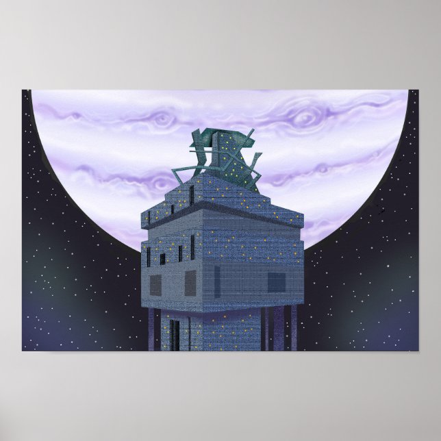Affiche Planète la plus éloignée et une tour d'observation (Devant)