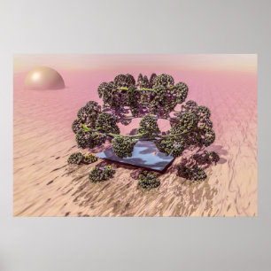 Affiche Planète Mars. Aube.