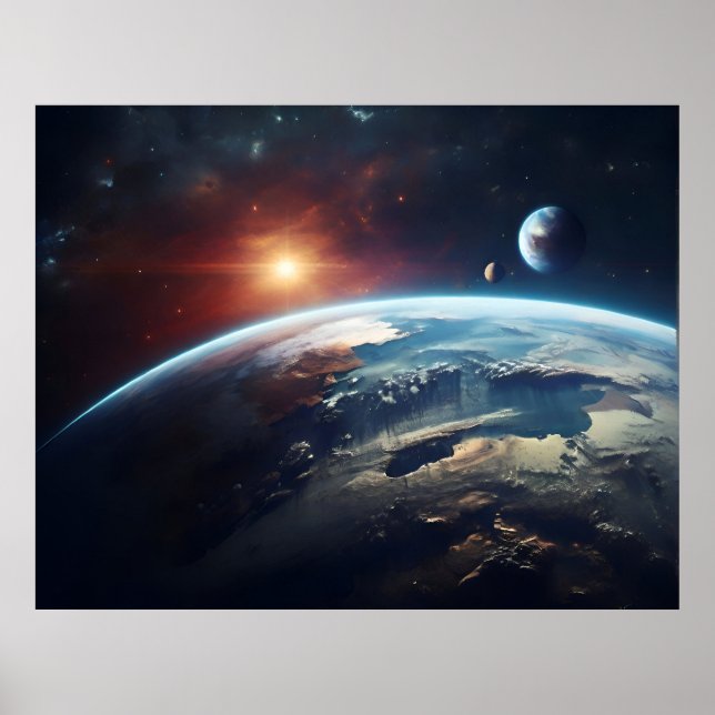 Affiche Planète terrestre de l'espace (Devant)