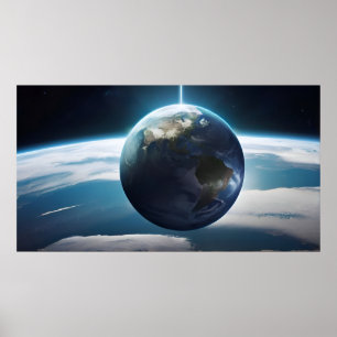 Affiche Planète terrestre de l'espace