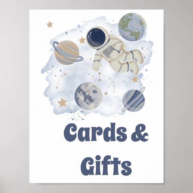 Affiche Planètes Cartes et Cadeaux spatiaux (Devant)