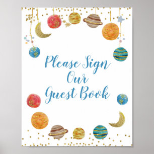 Affiche Planètes Espace Extérieur Baby S'il vous plaît sig