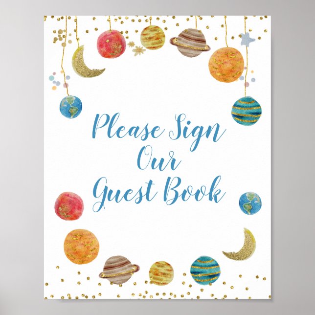 Affiche Planètes Espace Extérieur Baby S'il vous plaît sig (Devant)