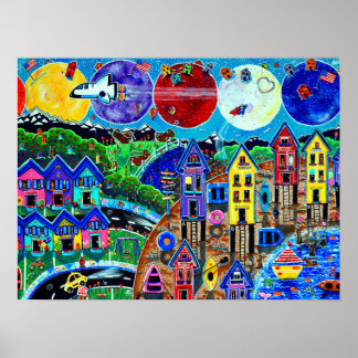 Affiche Planètes pour enfants Navette spatiale World Ocean