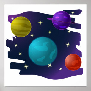 Affiche Planètes Rétro