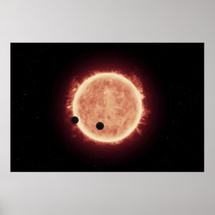 Affiche Planètes Transitant Red Nwarf Star Dans Trappist-1
