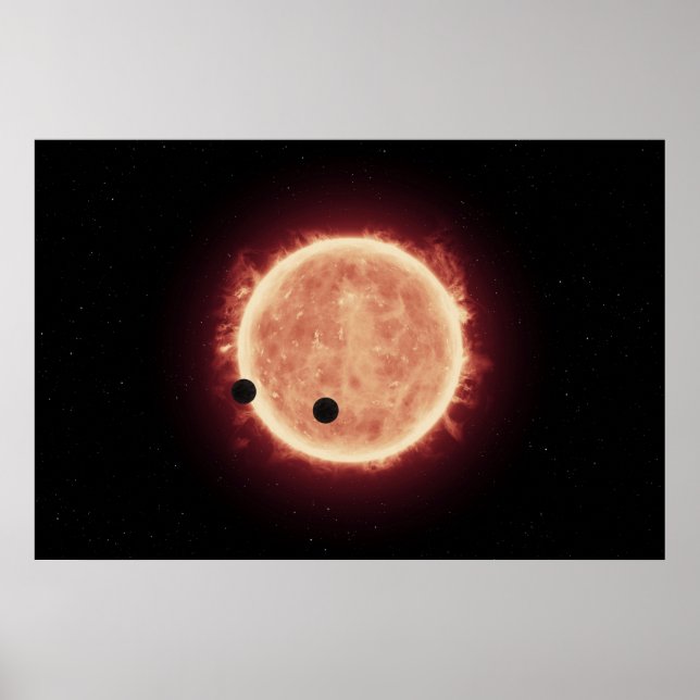 Affiche Planètes Transitant Red Nwarf Star Dans Trappist-1 (Devant)