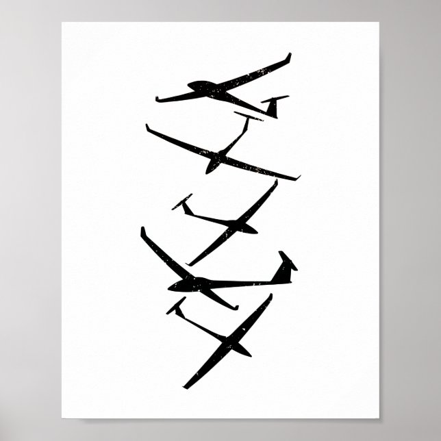 Affiche Planeurs | Thermaux du pilote de planeur qui s'env (Devant)