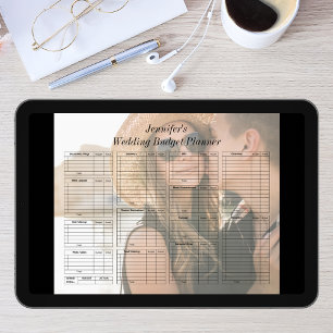 Affiche planificateur de budget de mariage photo numérique