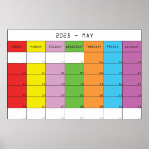 Affiche Planificateur de calendrier de jours de couleur ma