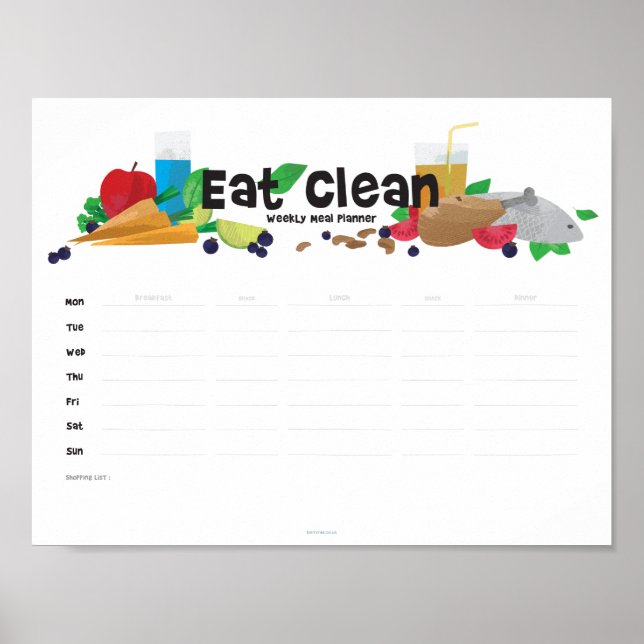 Affiche Planificateur de repas hebdomadaire (Devant)