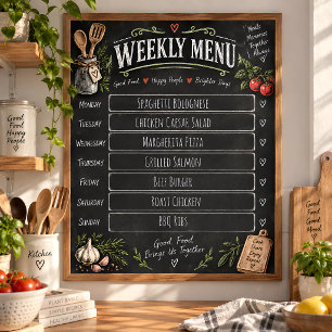 Affiche Planificateur de repas hebdomadaire personnalisé M