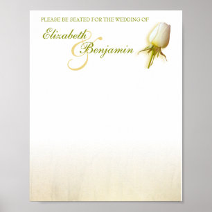 Affiche Planificateur de table de mariage à bud de rose bl