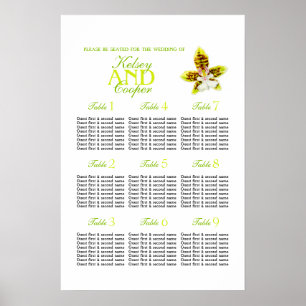 Affiche Planificateur de tables de mariage avec feuillage