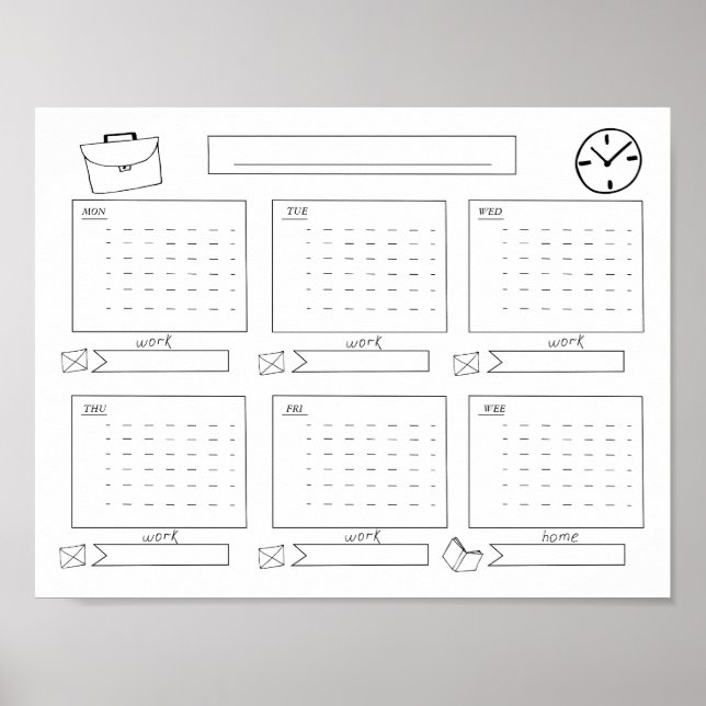 Affiche Planificateur pour la semaine (Devant)