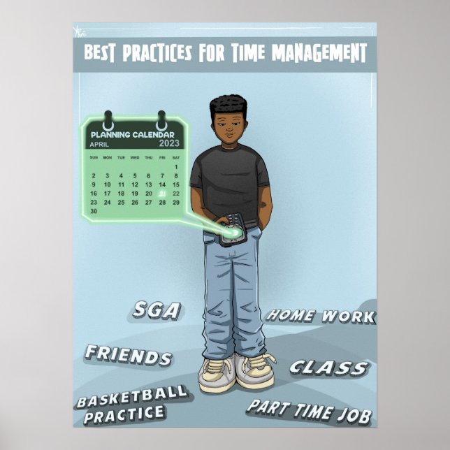 Affiche Planification et gestion du temps (Matte) (Devant)