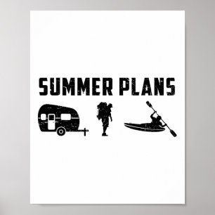 Affiche Plans d'été Aller camper randonnée et kayak Kayak