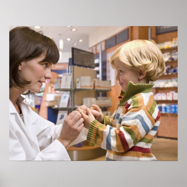 Affiche plans intérieurs d'une pharmacie (Devant)