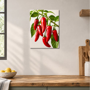 Affiche Plant de piment rouge Jalapeno