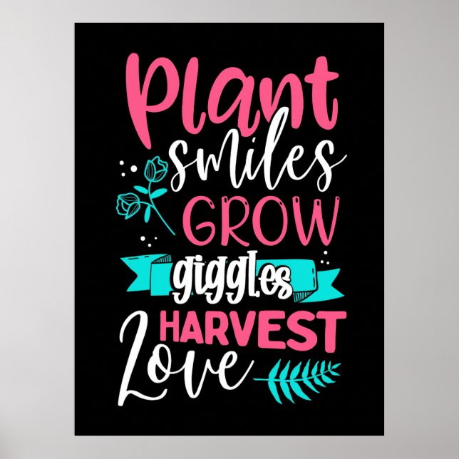 Affiche Plant Smiles Grow Giggles Love (Devant)