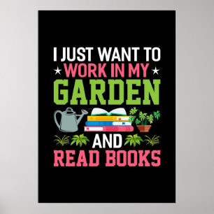 Affiche Plante A Appris Dans Mon Gargen Et Lire Des Livres