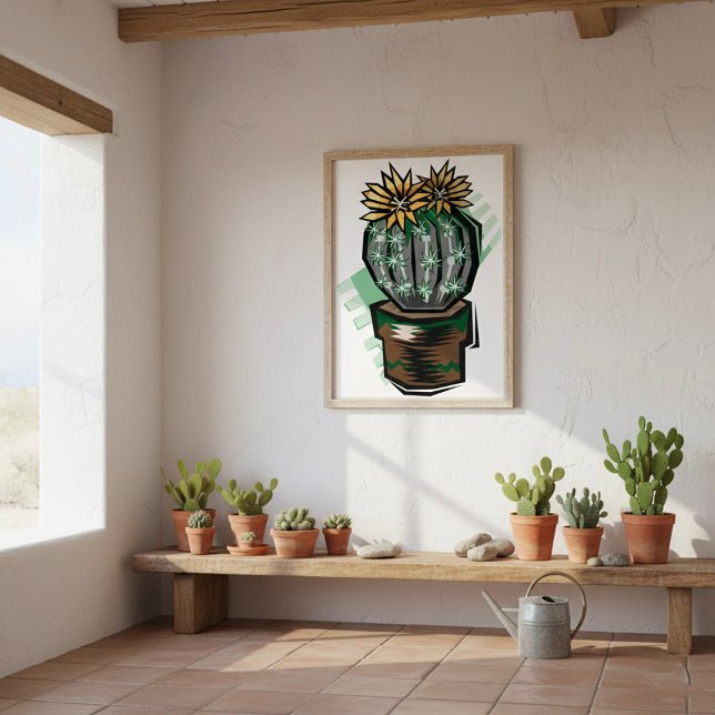 Affiche Plante Cactus Dans Un Pot (Créateur téléchargé)