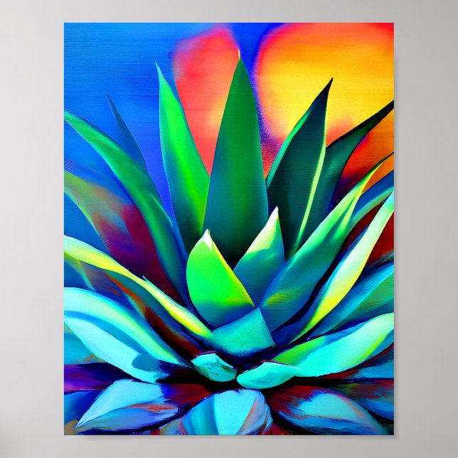 Affiche Plante coloré Agave (Devant)