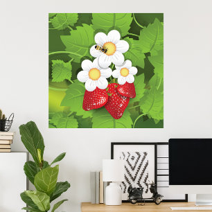 Affiche Plante de fraises