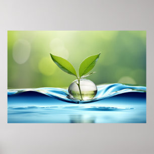 Affiche Plante de goutte d'eau nature paisible