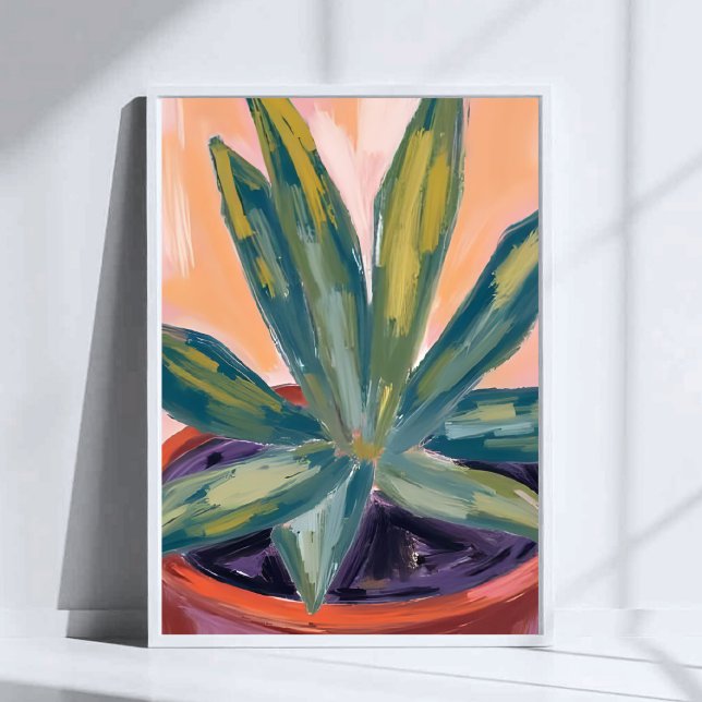Affiche Plante de maison en pot botanique moderne aquarell (Créateur téléchargé)