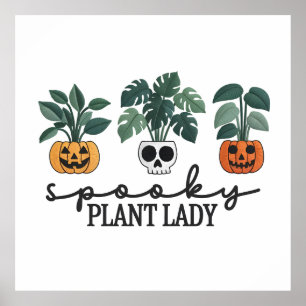 Affiche Plante éffrayant Lady Halloween Monstera Design
