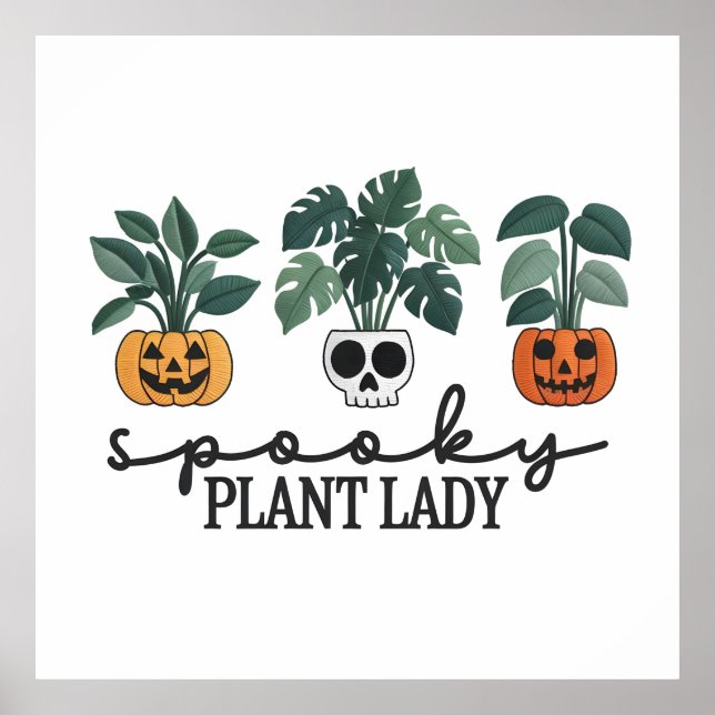 Affiche Plante éffrayant Lady Halloween Monstera Design (Devant)