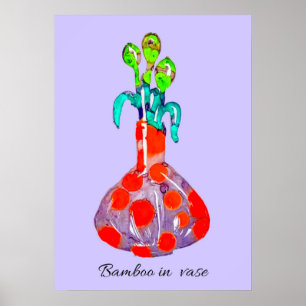 Affiche Plante en bambou d'art Abstrait dans un vase