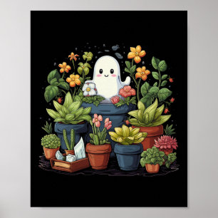 Affiche Plante fantôme Lady Halloween Ghoarly Garding Plan